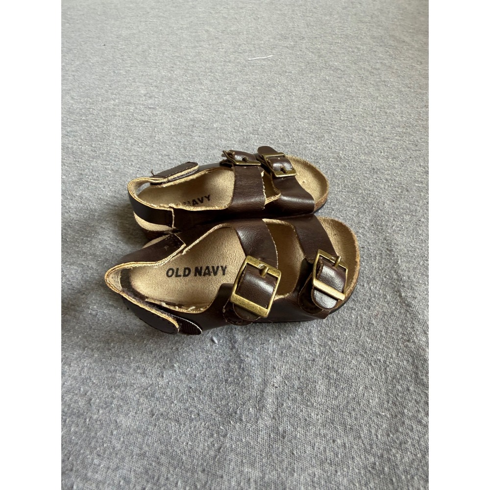 Old Navy Sandals Double Strap Buckle Classic Brown Toddler Size 6-12M